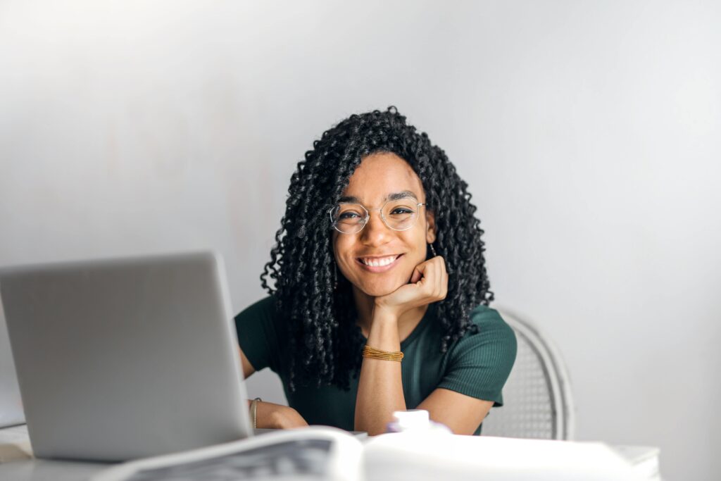 Lady working on computer